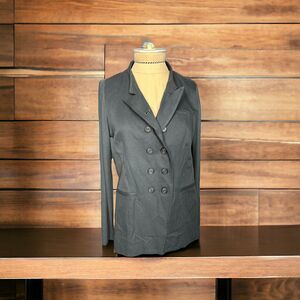 lola & sophie Cotton Blend Jacket Blazer Coal Gray Textured Sleeves NWT XS